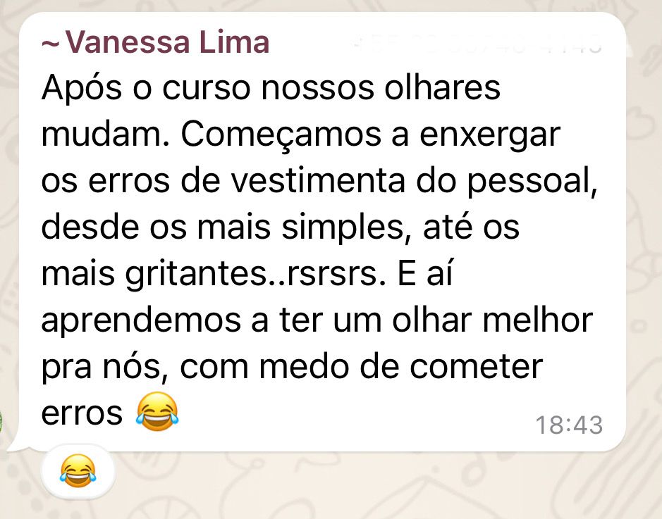 Depoimento de Vanessa sobre o curso